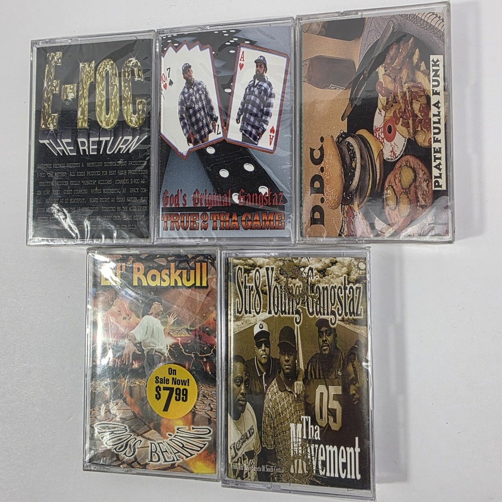 Lot of 5 Vintage Christian Rap / G-Funk Cassette Tapes – Grapetree Records (New)